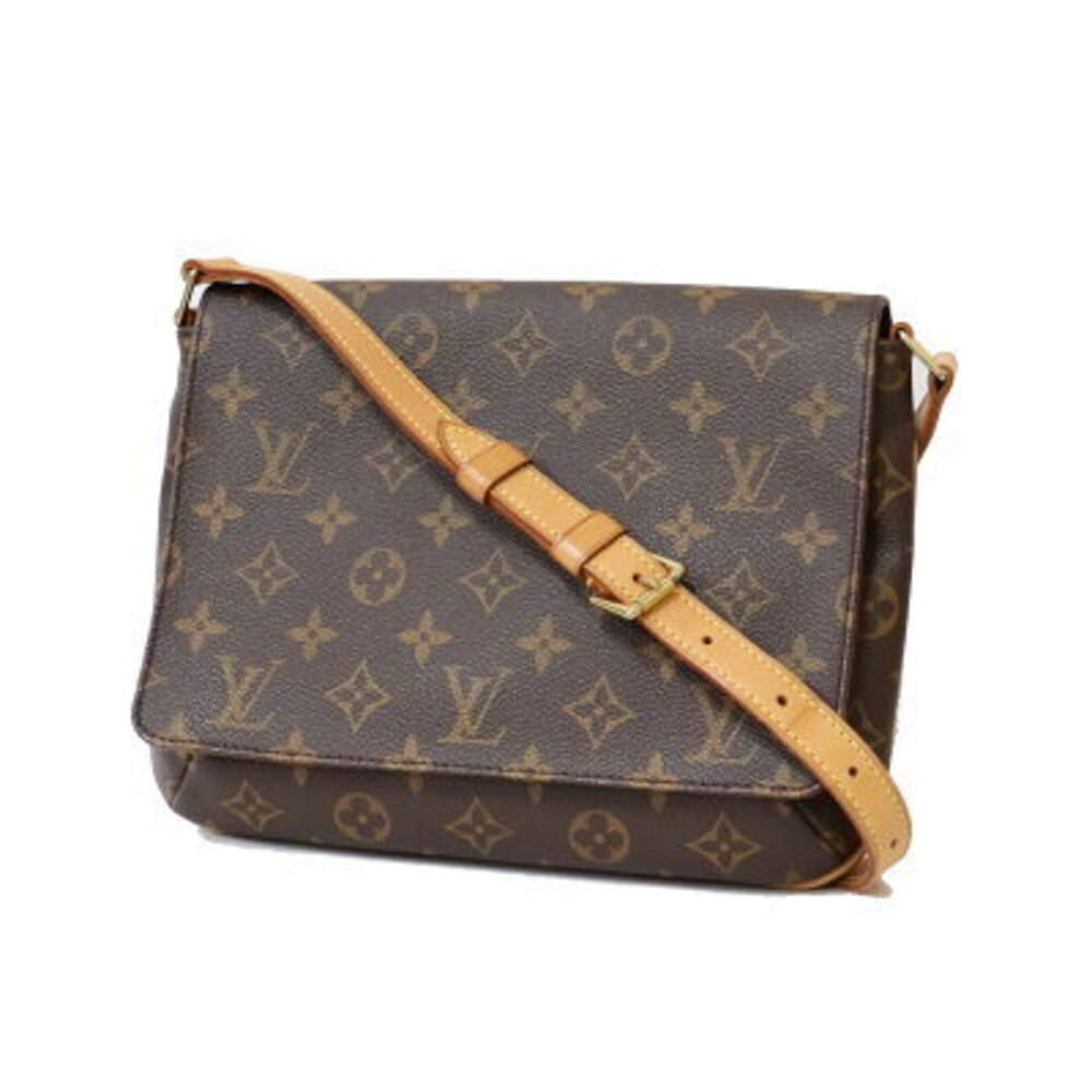 Louis Vuitton Monogram Musette Tango Shoulder Bag Brown